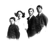 Joseph and Cora children, (r to l) Seth Leroy , 			Raymond Joseph , Ruth Evelyn , and Claude Palmer , circa 1910.