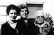 Janette Angus Mutchmor, her mother Louella 			Dondanville Mutchmor, and grandmother Janette 		Beardsley Dondanville, circa 1945.